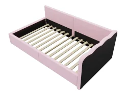 Espreguiçadeira 90x200cm com LED e base de ripas - Rosa