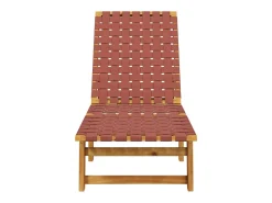 Espreguiçadeiras 2 pcs madeira de acácia maciça/tecido vermelho
