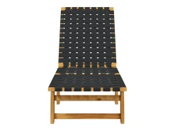 Espreguiçadeiras 2 pcs madeira de acácia maciça/tecido preto