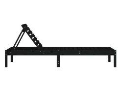 Espreguiçadeiras 2 pcs 199,5x60x74 cm pinho maciço preto