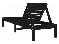 Espreguiçadeiras 2 pcs 199,5x60x74 cm pinho maciço preto