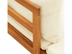 Espreguiçadeiras c/ almofadões cor creme 2pcs madeira de acácia