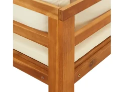 Espreguiçadeiras c/ almofadões cor creme 2pcs madeira de acácia