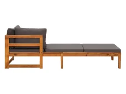 Espreguiçadeiras c/ almofadões cinza-escuro 2pcs madeira acácia