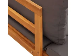 Espreguiçadeiras c/ almofadões cinza-escuro 2pcs madeira acácia