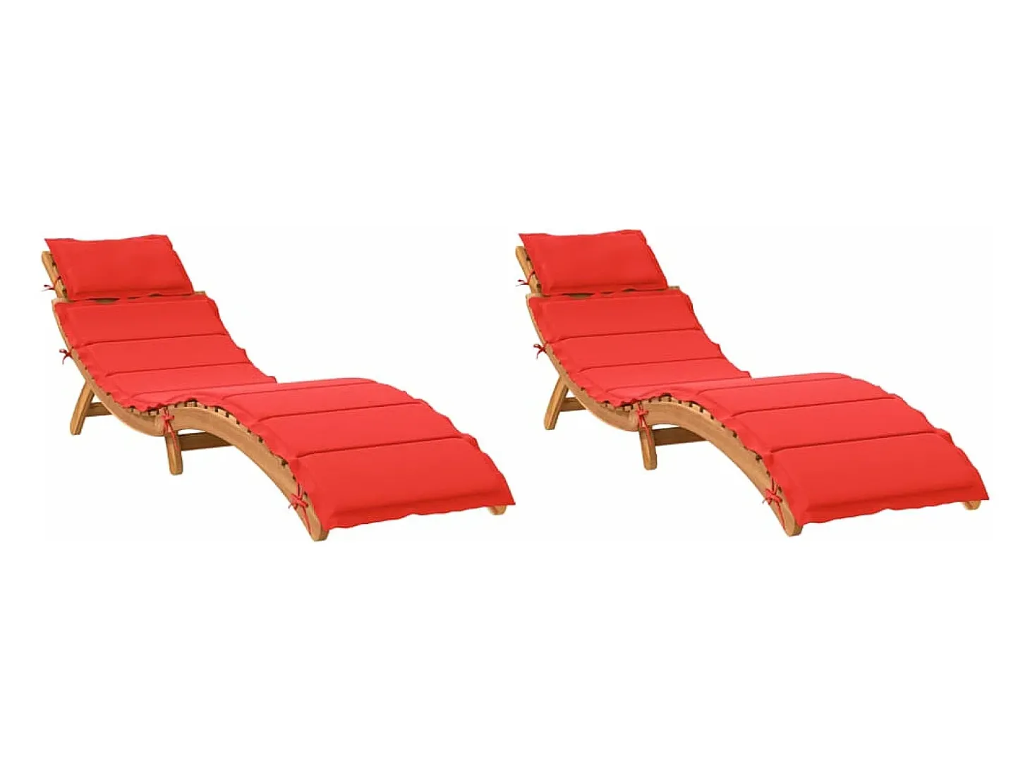 Espreguiçadeiras com almofadões 2 pcs acácia maciça vermelho