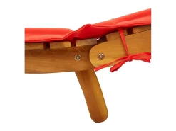 Espreguiçadeiras com almofadões 2 pcs acácia maciça vermelho