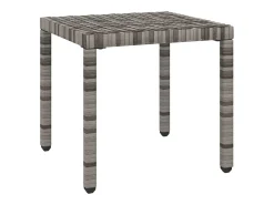 Espreguiçadeiras com mesa 2 pcs vime PE cinzento