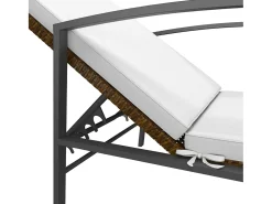 Espreguiçadeiras com mesa 2 pcs vime PE castanho