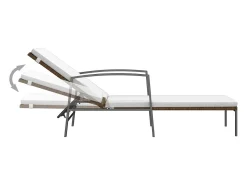 Espreguiçadeiras com mesa 2 pcs vime PE castanho