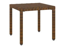 Espreguiçadeiras com mesa 2 pcs vime PE castanho