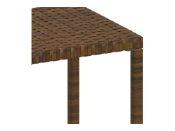 Espreguiçadeiras com mesa 2 pcs vime PE castanho