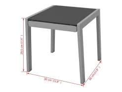 Espreguiçadeiras com mesa alumínio preto