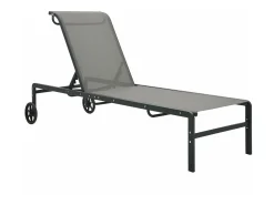 Espreguiçadeiras com mesa 2 pcs textilene e aço