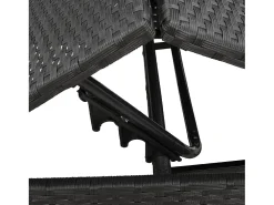 Espreguiçadeiras com mesa 2 pcs vime PE preto