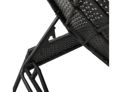 Espreguiçadeiras com mesa 2 pcs vime PE preto