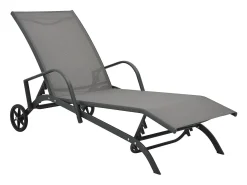 Espreguiçadeiras com mesa 2 pcs textilene e aço