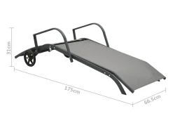 Espreguiçadeiras com mesa 2 pcs textilene e aço