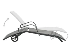 Espreguiçadeiras com mesa 2 pcs textilene e aço