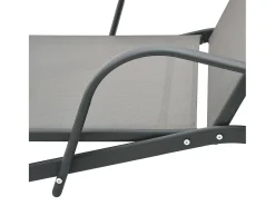 Espreguiçadeiras com mesa 2 pcs textilene e aço