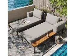 Espreguiçadeiras de exterior, camas de casal, sofás de terraço, cadeiras de praia duplas