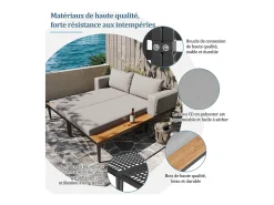 Espreguiçadeiras de exterior, camas de casal, sofás de terraço, cadeiras de praia duplas