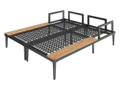 Espreguiçadeiras de exterior, camas de casal, sofás de terraço, cadeiras de praia duplas