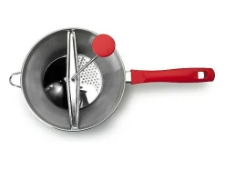 Espremedor de batatas em aço inoxidável 24cm 3 discos Ibili - Acessório de cozinha versátil para receitas deliciosas