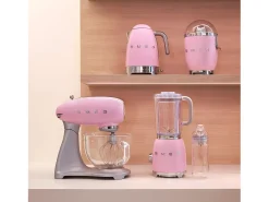 Espremedor de Citrinos SMEG 70W Rosa Retrô Anos 50 com Cone Inox Reversível e Bico Antigotejamento