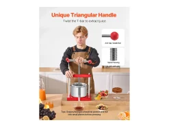 Espremedor de Fruta SucceBuy Prensa Manual de Frutas e Vinho de 3 L em Aço Inoxidável para Fabrico de Cerveja Caseira.
