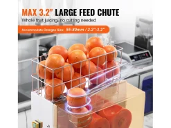 Espremedor de Suco de Laranja SucceBuy Comercial 120 W com Extrator de Suco de Laranja e Torneira de Água, Espreme 20 Laranjas/Minuto, Tampa de PC