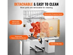 Espremedor de Suco de Laranja SucceBuy Comercial 120 W com Extrator de Suco de Laranja e Torneira de Água, Espreme 20 Laranjas/Minuto, Tampa de PC