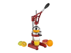 Espremedor profissional Amalfi vermelho Kuchenprofi - Extrator de suco de romã e cítricos em aço inoxidável com cabo longo e base estável