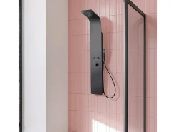 Esseblack and Black painel de duche mecânico preto Essebagno