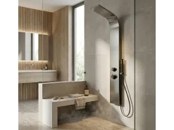 Essegun Painel de duche termostático cinzento metálico Essebagno