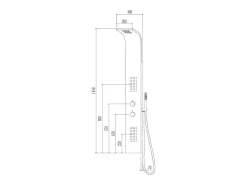 Essegun Painel de duche termostático cinzento metálico Essebagno