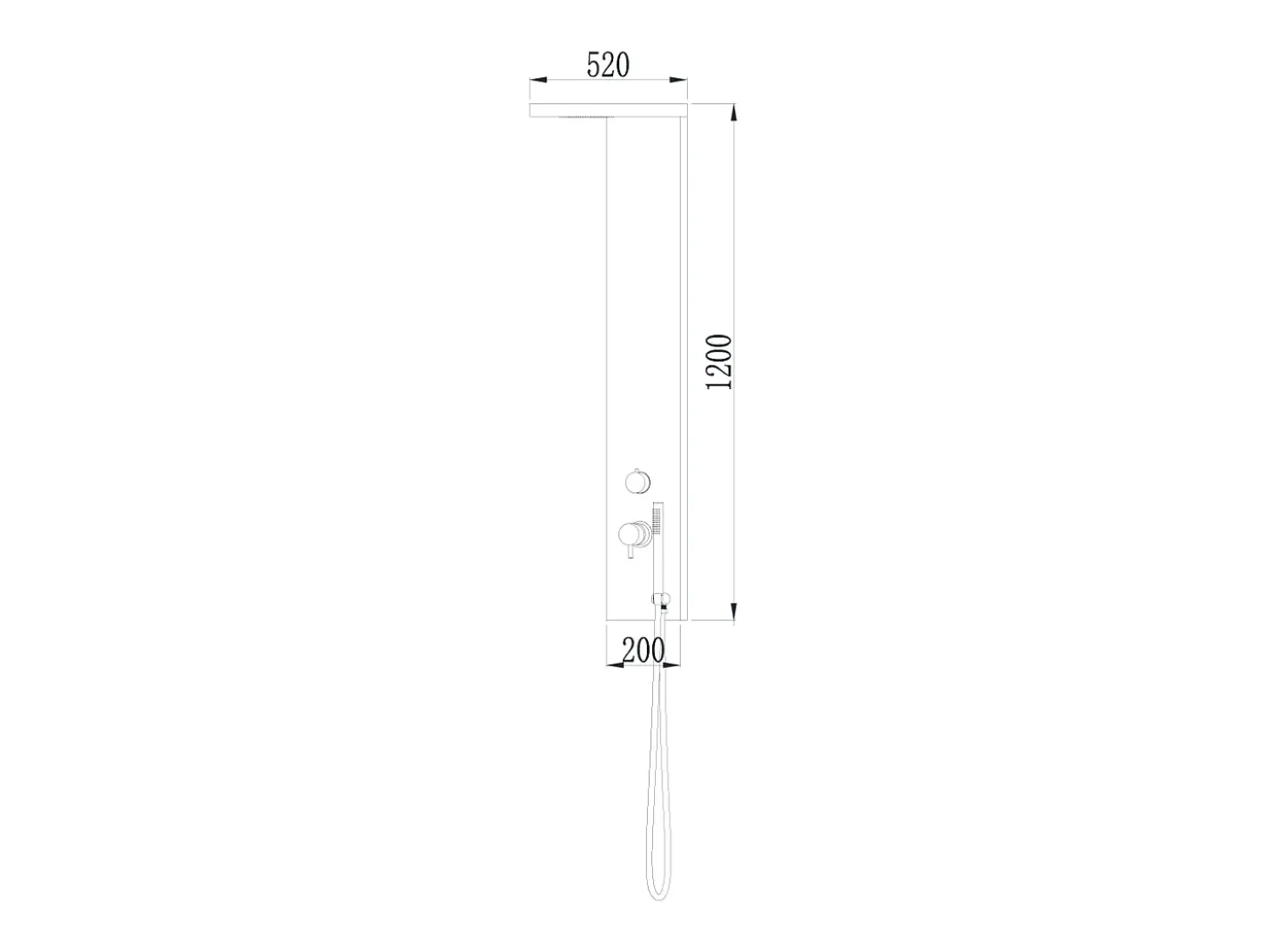 Essekadra painel de duche mecânico cromo Essebagno