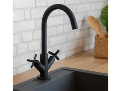 Essekross Misturadora de lavatório preto mate Essebagno