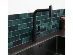 Essemano misturador para lava-loiça com chuveiro extraível preto Essebagno
