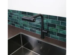 Esserain Misturadora de lavatório com chuveiro de mão extraível em preto mate Essebagno