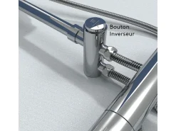 Essesmart coluna de duche sem misturador cromada e preta Essebagno