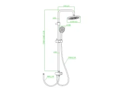 Essesmart coluna de duche sem misturador preta Essebagno