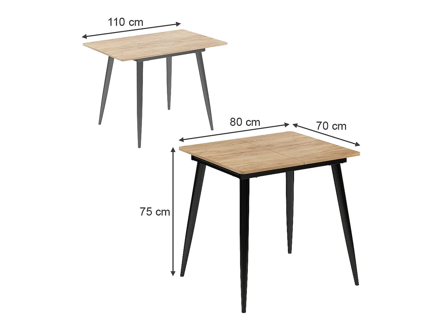 Esstisch carvalho preto/dourado 80x70x75 beaver
