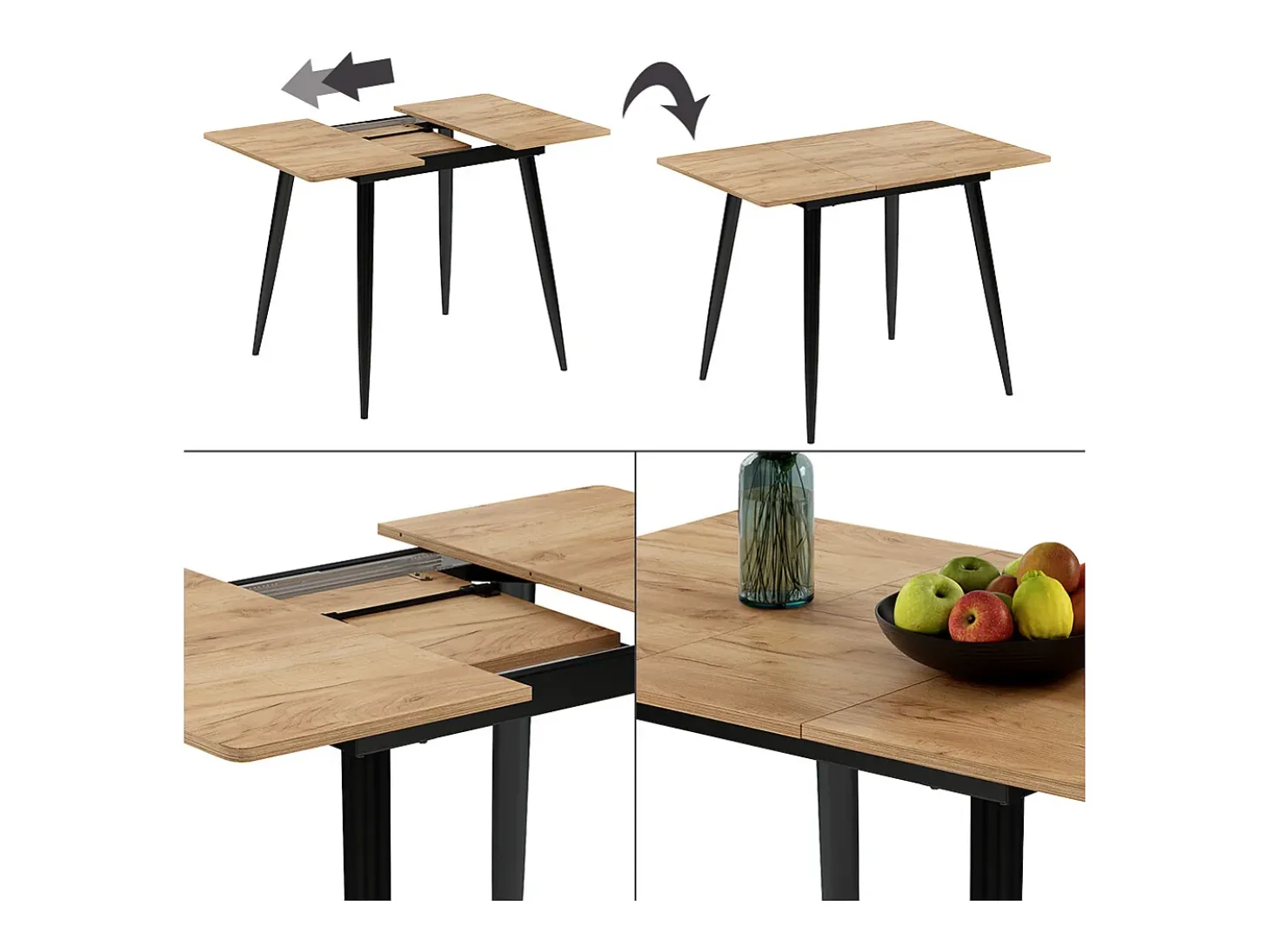 Esstisch carvalho preto/dourado 80x70x75 beaver