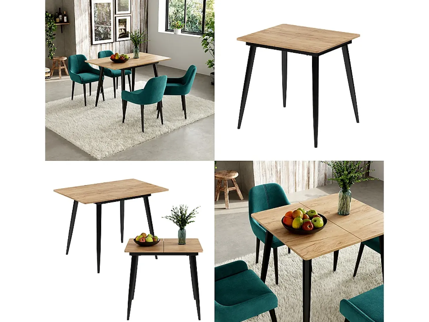 Esstisch carvalho preto/dourado 80x70x75 beaver