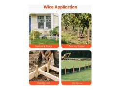 Estacas de Cerca Jardim SucceBuy em Madeira, Lote de 20, Postes de Madeira com Ponta 2.54 x 2.54 x 30.48 cm, Estacas para Cercas Anti-erosão, Delimitar as Zonas