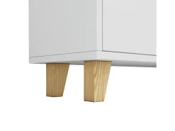 Estante 80×30×173 cm - iluminação LED com mudança de cor - 2 portas - compartimentos de armazenamento - branco