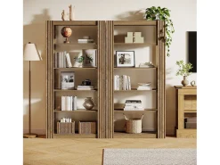 Estante aberta de 5 níveis e estante para livros, estante de 180 cm de altura, prateleiras de madeira de armazenamento de exibição de pé