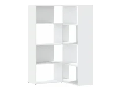 Estante canto 4 prateleiras 85x85x140 cm deriv. madeira branco