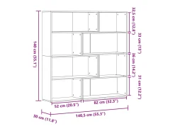 Estante canto 4 prateleiras 85x85x140 cm deriv. madeira branco